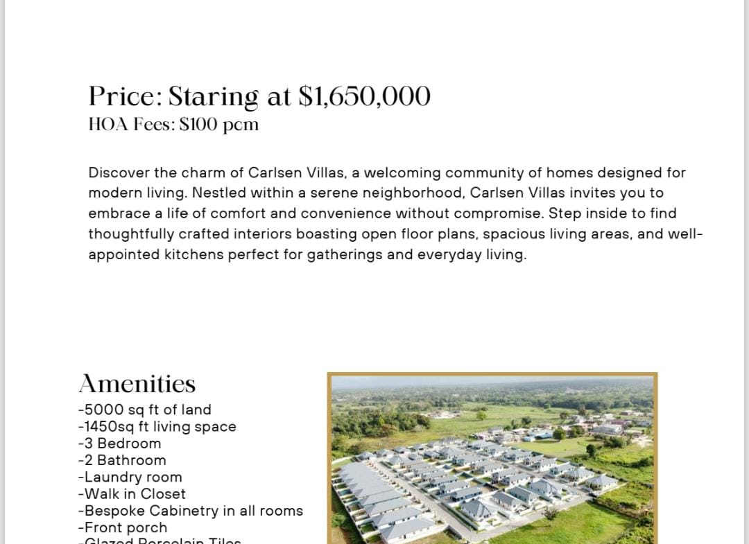 🏡✨ The Carlsen Villas at Sara Gardens Phase II – Chaguanas ✨🏡