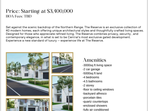 🏡✨ The Reserve – Munroe Road, Cunupia ✨🏡